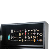 Non Full Mirror Wooden Floor Standing 4-Layer Shelf Jewelry Storage Adjustable Mirror Cabinet *Black 31653593