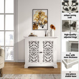 Antique Sideboard Storage, Vintage Accent, 2 carving Doors Buffet Server Console W3123P278013