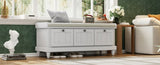 ZUN TREXM Classic Storage Bench with Cushioned Seat and Three Drawers for Entryway and Living Room N715P207812E