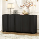 U_STYLE Sophisticated 4-Door Sideboard Adorned with Intricate Linear Accents and Luxurious N711P247438B