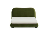 Roman Upholstered Modern Pet Bed, Small to Medium Dog or Cat Olive Green Performance Velvet B2719P448984