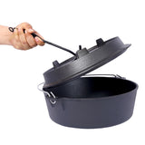 Pre-Seasoned Cast Iron Dutch Oven With Skillet Lid, Outdoor Camping Deep Pot for Camping Fireplace W465P236471