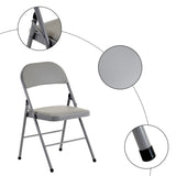 6pcs Elegant Foldable Iron & PVC Chairs for Convention & Exhibition Gray 14327127