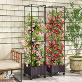 ZUN 67 inch garden bed with trellis 25074898