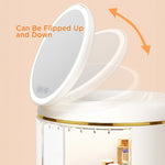 ZUN Joybos® Round Makeup Storage Organizer Box with Mirror Led Light 04374071