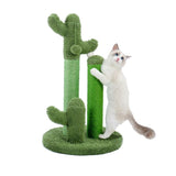 ZUN Cat Scratching Post Cactus Cat Scratcher Featuring with 3 Scratching Poles and Interactive Dangling 48705185