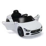 ZUN Maserati Ghibli-licensed 12V Kids Ride on Car with Remote Control, Music and Lights,White W2181P143837