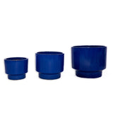 3 Pieces Ceramic Flowerpot, Modern Planter for Patio, Garden or Windowsills - Antique Blue Green W3273P321546