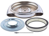 Round Chrome Air Cleaner Steel Housing Silver with Paper Filter Fits for 5 1/8" Neck 98093872
