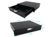 19" 3U Steel Plate DJ Drawer Equipment Cabinet with Keys Black 56432307