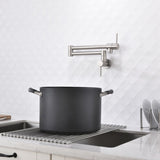 Brass Folding Faucet 1/2'' NPT Wall Mount Kitchen Faucet Two Handles Cold Water Tap Nickel 01254836