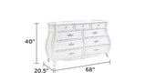 Opulence Modern Style 9- Drawer Dresser Made with Wood in Pearl White B009P240961