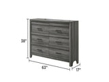 Denver Modern Style 6- Drawer Dresser Made with Wood in Gray B009P272307