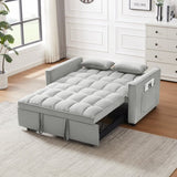 ZUN Modern Velvet Loveseat Futon Sofa Couch w/Pullout Bed,Small Love Seat Lounge Sofa w/Reclining W1359P183644