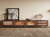 86 inch TV Stand for TVs up to 90", Entertainment Center with App Controlled LED Lights, 2 Drawers & N710P438977P