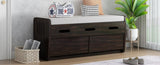 ZUN TREXM Rustic Storage Bench with 2 Drawers, Hidden Storage Space, and 3 False Drawers at the Top, WF323695AAP