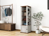 360&deg Rotating Storage Cabinet with Full-Length Mirror, total of 8 open shelves on both sides, One W282P437031