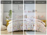 Twin Floral Reversible Cotton Duvet Cover Set with Throw Pillow B035P217815