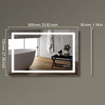 ZUN LED Mirror for Bathroom 28x36 with Lights,Anti-Fog, Dimmable, Backlit + Front Lit, Lighted Bathroom 68220082