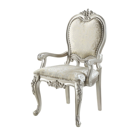 ZUN ACME Bently ARM CHAIR Fabric & Champagne Finish DN01370