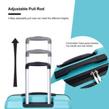 Expandable 3 Piece Luggage Sets PC Lightweight & Durable Suitcase with Two Hooks, Spinner Wheels, W284104377