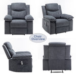 ZUN Power Recliner Chair with Adjustable Massage Function, Velvet Electric Power Chair for Elderly with W1998120241