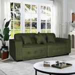 ZUN Green, Velvet cloth Modern Indoor Sofa With Three Pillows, 93.50"*35.23"*30.70" 76467165