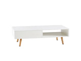 Modern Coffee Table with Storage,41.3 Inch Rectangle Wooden Accent Center Tables with Sliding PE 66198783