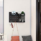 ZUN Gold key hook with 3 adjustable baskets and 3 hooks for wall storage hanging plate 61036332