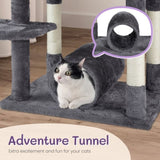 ZUN 65 inch Cat Tree Cat Tower for Indoor Cats, Large Multi-Level Cat Play House Condo Furniture with 55863053