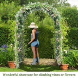 7'8" H x 4'5" W Metal Garden Arch Trellis,Adjustable Arbor Trellis for Garden Climbing Plants 55496277
