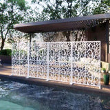 Metal Privacys W3.8Ft X H6Ft Outdoor and Indoor Divider with Free Standing Decorative Privacy W1586P282269