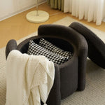 ZUN Cozy Boucle Storage Ottoman: Stylish Comfort with Hidden Storage, Grey N769P199879G