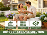 100 Gallon Deck Box, Lockable Waterproof Resin Outdoor Storage Bin, White 71133803