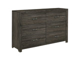 ZUN Dark Gray Finish 1pc Dresser of 6x Drawers Chrome Tone Handles Contemporary Design Bedroom Furniture B011P199392