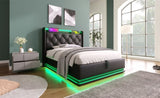 Twin size Upholstered, 360 surround LED function, Buttons/Apps/Remote Control, hydraulic storage N736P188805B
