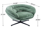 Modern Chenille Chair, 360&deg Swivel Club Chair/Accent Chair with Removable Cushion, Round N817P207777L