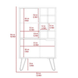 ZUN Manhattan L Bar Cabinet, Eight Built-in Wine Rack, Single Door -Light Gray B20092092