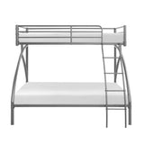 Gray Metal Frame Twin/Full Bunk Bed, Youth Bed, Youth Bedroom Furniture, Easy Assembly B011P248591