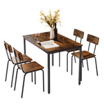 ZUN Dining Table Set 5-Piece Dining Chair with Backrest, Industrial style, Sturdy construction. Rustic W1162115159