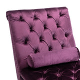 COOMORE Velvet Chaise Lounge Indoor,Button-Tufted Upholstered Chaise Lounge Chair with Pillow for W39538679
