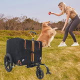 Foldable Pet Jogging Stroller Dog Carriers Bicycle Trailer Pet Dog Cat Bike Trailer Orange and Black W1364P214074