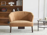 Modern Accent Chair with Round Back & Wooden Legs - Mid-Century Inspired Lounge Chair for Living N767P266888P