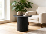 Minimalist Round Pedestal Side Table, Space-Saving Stable Nightstand with Rounded Edges & Anti-Slip 69162999