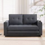 3-in-1 Upholstered Futon Sofa Convertible Sofa bed,Foldable Tufted Loveseat with W2325P183181