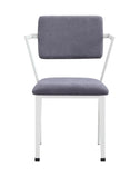 Grey and White Dining Chair with Padded Seat B062P209231