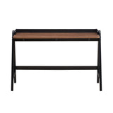 ZUN Writing Desk with USB Ports in Walnut and Black B016P164969