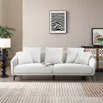 ZUN Modern Fabric Upholstered Sofa with Three Cushions, 2 Pillows, Light Grey W876112686