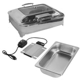 Electric Chafing Dish 9L/9.5QT 400W 110V Food Warmer Temperature Adjustable with Glass Lid for 00394670