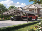 Galvanized Steel Carport, Outdoor Carport Full-Size Metal Carport Kit, 12' X 20' , Charcoal 98666423